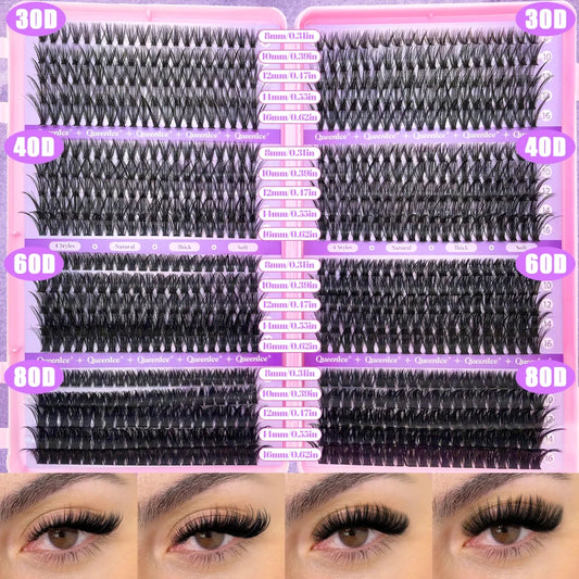 QUEENICE Cluster Lash Mixed Tray