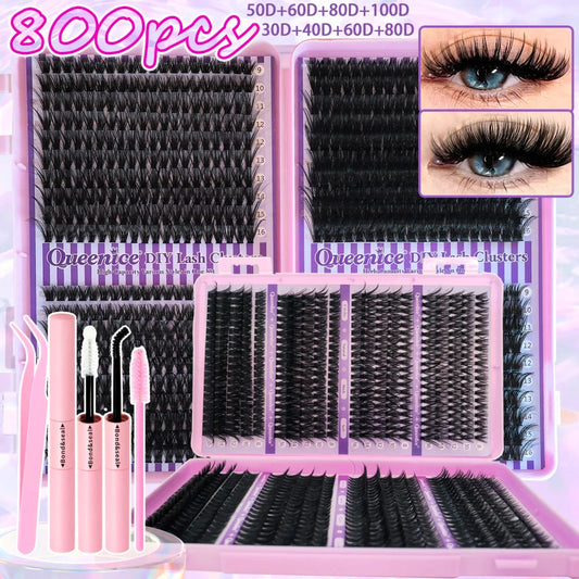QUEENICE Cluster Lash Mixed Tray